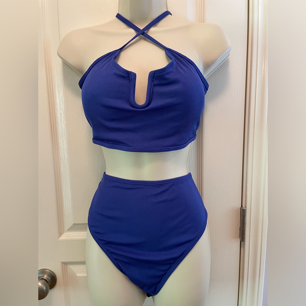 New blue two piece swimsuit